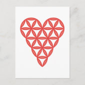 Sacred Heart - Heart of life, 3D/Red. Briefkaart (Voorkant)