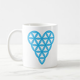 Sacred Heart - Heart of life, 3D/SkyBlue. Koffiemok