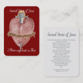 Sacred Heart Holy Card - Set of 10 Notitiekaartje (Voorkant / Achterkant)