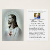 Sacred Heart Jesus Christiaan Funeral Prayer Kaart (Voorkant /achterkant)