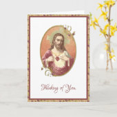 Sacred Heart Jesus Floral  Prayer Card Kaart (Gele Bloem)