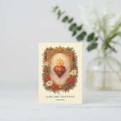 Sacred Heart Jesus Funeral Catholic Prayer Card Informatiekaartje (Staand voorkant)