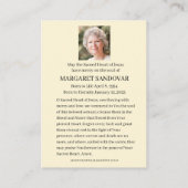 Sacred Heart Jesus Funeral Catholic Prayer Card Informatiekaartje (Achterkant)
