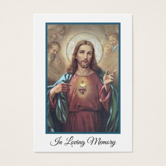 Sacred Heart Jesus Funeral Memorial Heilige Kaart (Voorkant)