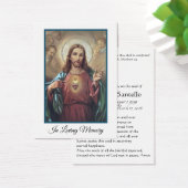 Sacred Heart Jesus Funeral Memorial Heilige Kaart (Bureau)