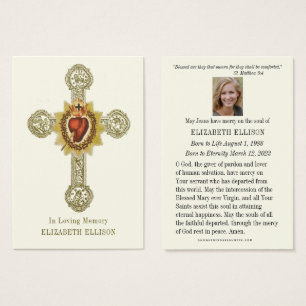 Sacred Heart Jesus Funeral Memorial Prayer Kaart