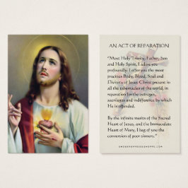 Sacred Heart Jesus rooms-katholieke reparatie gebe Visitekaartje