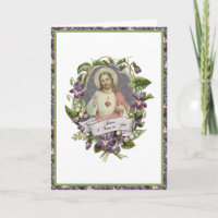 Sacred Heart Jesus Violet Floral gebed