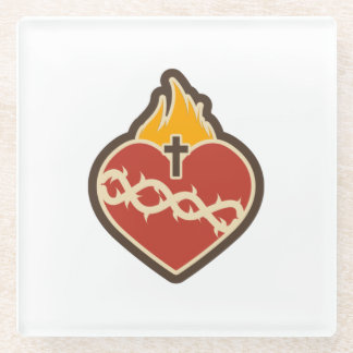 Sacred Heart, katholiek Glazen Onderzetter