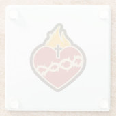 Sacred Heart, katholiek Glazen Onderzetter (Achterkant)