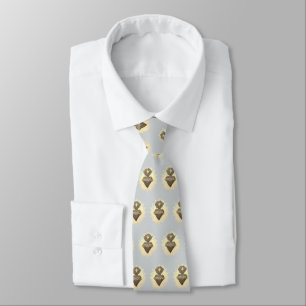 Sacred Heart Necktie Gray met Sacred Heart Stropdas
