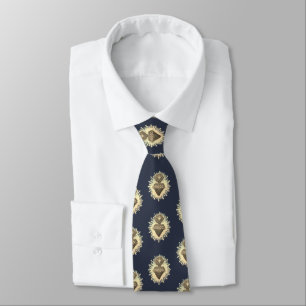 Sacred Heart Necktie Navy Blue met Sacred Heart Stropdas