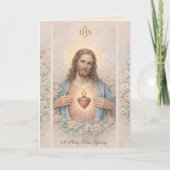 Sacred Heart of Jesus Catholic Mass Offering Card Kaart (Voorkant)