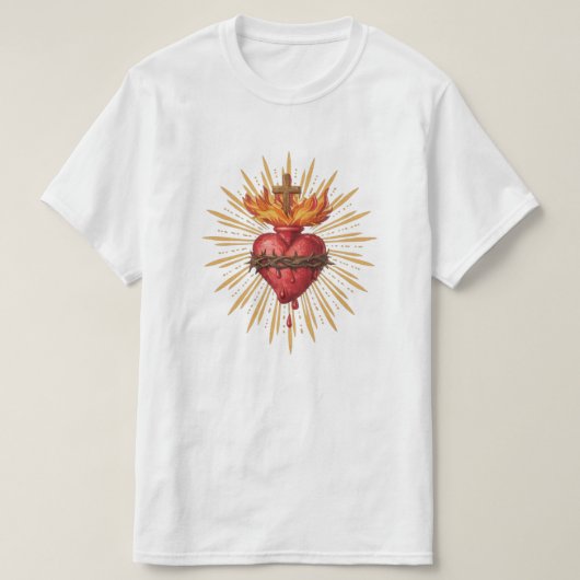 Sacred Heart of Jesus Catholic Traditional T-shirt (Design voorkant)