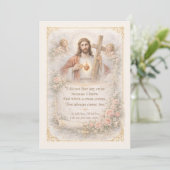 Sacred Heart of Jesus Cross Quote Floral Design (Staand voorkant)