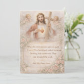 Sacred Heart of Jesus Cross Quote Floral Design (Staand voorkant)