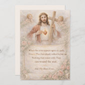 Sacred Heart of Jesus Cross Quote Floral Design (Voorkant / Achterkant)