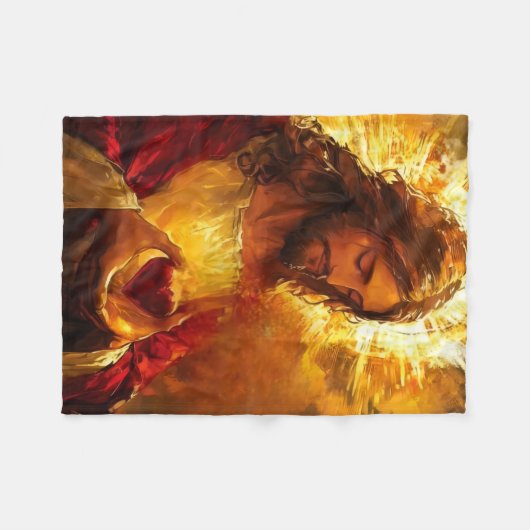 Sacred Heart of Jesus  Fleece Deken (Voorkant (Horizontaal))
