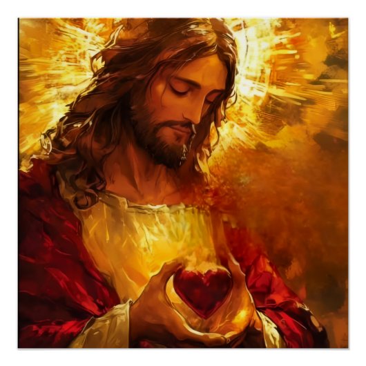 Sacred Heart of Jesus  Perfect Poster (Voorkant)
