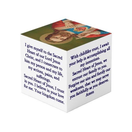 Sacred Heart of Jesus Prayer Cube Kubus (Achter hoekig)