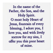 Sacred Heart of Jesus Prayer Cube Kubus (Voorkant)