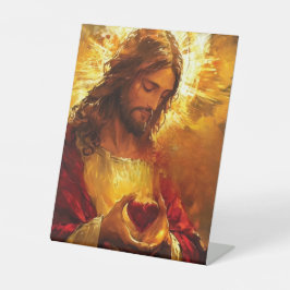 Sacred Heart of Jesus  Reclamebord Met Voetstuk