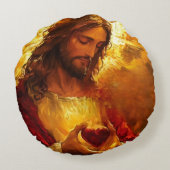 Sacred Heart of Jesus  Rond Kussen (Achterkant)