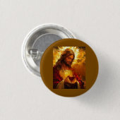Sacred Heart of Jesus  Ronde Button 3,2 Cm (Voorkant /achterkant)
