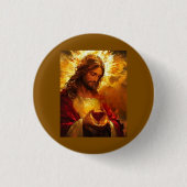 Sacred Heart of Jesus  Ronde Button 3,2 Cm (Voorkant)