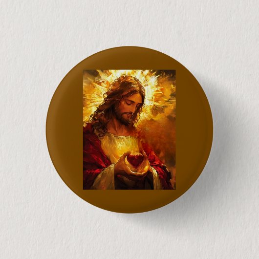 Sacred Heart of Jesus  Ronde Button 3,2 Cm (Voorkant)