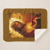 Sacred Heart of Jesus Sherpa Deken (Voorkant (horizontaal))