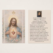 Sacred Heart of Jesus Spanish Funeral Prayer Visitekaartje (Voorkant /achterkant)