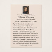 Sacred Heart of Jesus Spanish Funeral Prayer Visitekaartje (Achterkant)