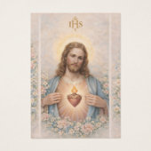 Sacred Heart of Jesus Spanish Funeral Prayer Visitekaartje (Voorkant)