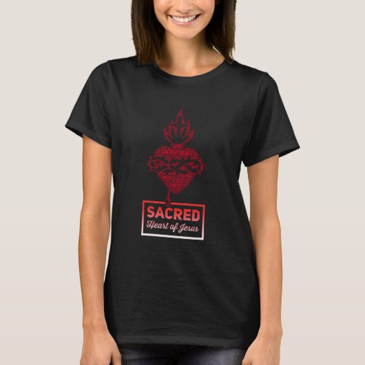 Sacred Heart Of Jesus Traditional Catholic T-shirt (Voorkant)