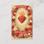 Sacred Heart of Jesus Valentines Prayer Roses Visitekaartje (Voorkant)