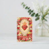 Sacred Heart of Jesus Valentines Prayer Roses Visitekaartje (Staand voorkant)