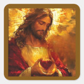 Sacred Heart of Jesus  Vierkante Sticker (Voorkant)