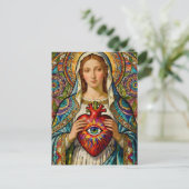 Sacred Heart Of Mary Protection From Evil Briefkaart (Staand voorkant)