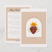 Sacred Heart Prayer Kaart (Voorkant / Achterkant)