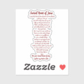 Sacred Heart Prayer Vinyl Sticker (Vel)