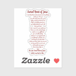 Sacred Heart Prayer Vinyl Sticker