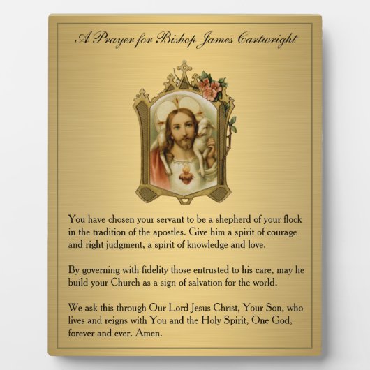 Sacred Heart Prayer voor katholieke bisschop Vinta Fotoplaat (Voorkant)