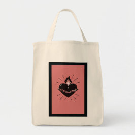 Sacred Heart Reimagined – Minimal Symbolic Art  Tote Bag