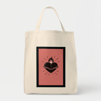 Sacred Heart Reimagined – Minimal Symbolic Art Tote Bag
