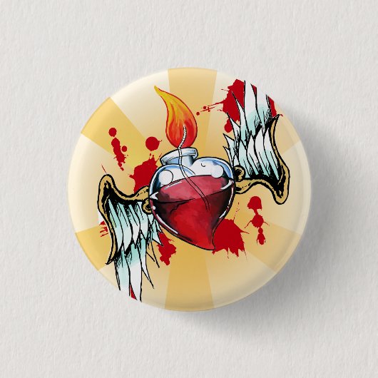 Sacred Heart Ronde Button 3,2 Cm (Voorkant)
