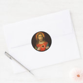 Sacred Heart van Jesus c1899 Duitsland Ronde Sticker (Envelop)