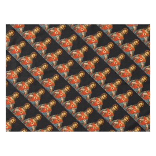 Sacred Heart van Jesus c1899 Duitsland Tafelkleed (Voorkant (Horizontaal))