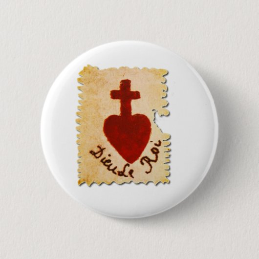 Sacred Heart Vendée Dieu, le Roi katholiek Ronde Button 5,7 Cm (Voorkant)
