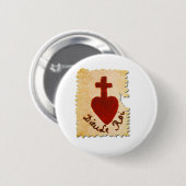 Sacred Heart Vendée Dieu, le Roi katholiek Ronde Button 5,7 Cm (Voorkant /achterkant)